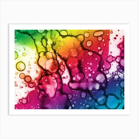 Watercolor Abstraction A Rainbow Of Raindrops 8 Art Print