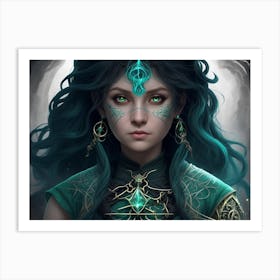 Girl With Green Eyes Art Print