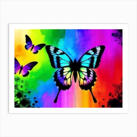 Rainbow Butterflies Art Print