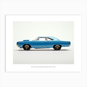 Toy Car 71 Plymouth Road Runner Blue Poster Art Print
