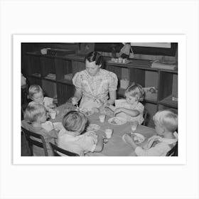 Kindergarten Children Eating Lunch, Lake Dick Project, Arkansas By Russell Lee 1 Art Print