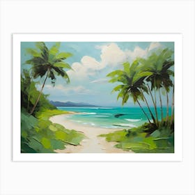 Beach And Palm Trees Art Print