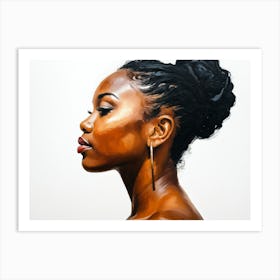 Side Profile Of Beautiful Woman Oil Painting 176 Art Print