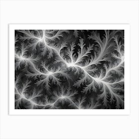 An Abstract Design With Swirling, White Tendrils On A Dark Background 1 Art Print