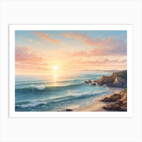 Sunset At The Beach Art Print