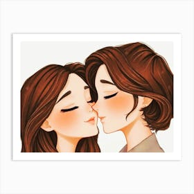 Kissing Couple Art Print