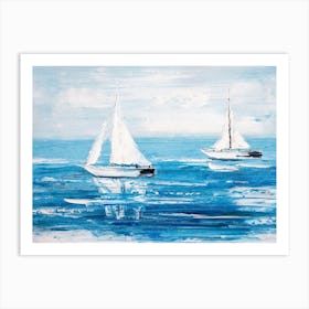 Sailboats In The Ocean Art Print