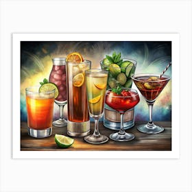 Assorted Cocktails Art Print