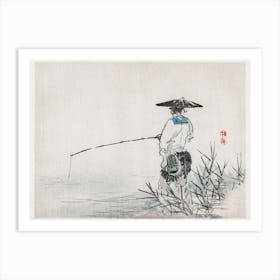 Fisherman, Kōno Bairei Art Print