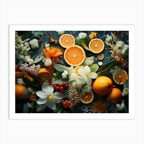 Flowers And Citrus 19 Art Print