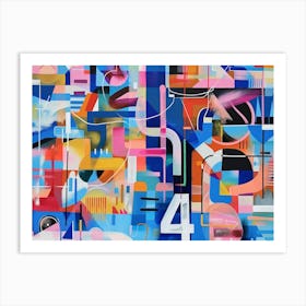 '4' Colorful Abstract Painting Art Print