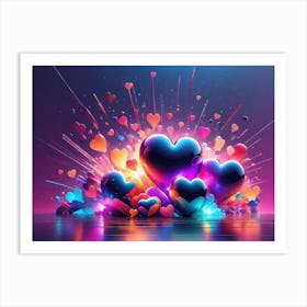 Colorful Heart Creative Art Print 5 Art Print