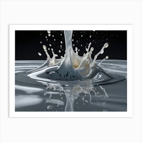 Splashing Milk 3 Art Print