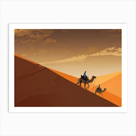 Camels In The Desert 1 Art Print