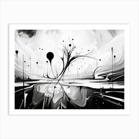 Dreams Abstract Black And White 6 Art Print