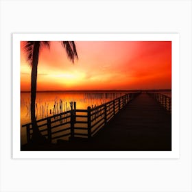 Sunset On The Pier Art Print