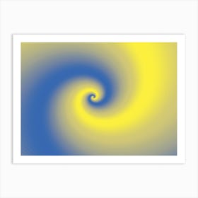 Abstract Yellow & Blue Background Art Print