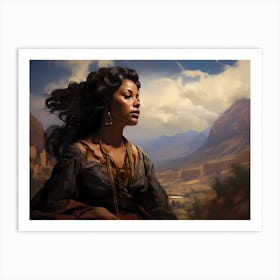 Woman In The Mountains Art Print