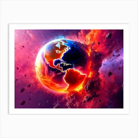 Earth In Space 1 Art Print