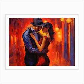 Couple Dancing At Night in Buenos Aires Art Print