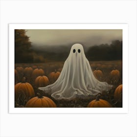 Ghost In The Pumpkin Patch Art Print