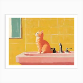 Bathroom Cats 5 Art Print