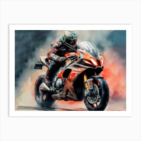 Motorcycle Rider Art Print