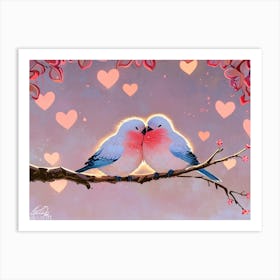 Two Birds On A Branch 7 Art Print