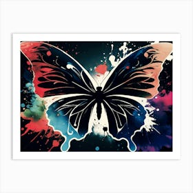 Butterfly With Paint Splashes 5 Art Print