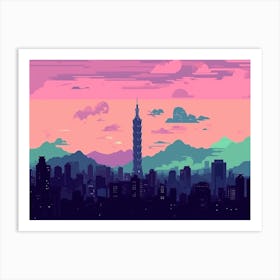 Taipei Skyline Art Print