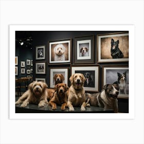 Dogs In A Gallery Art Print