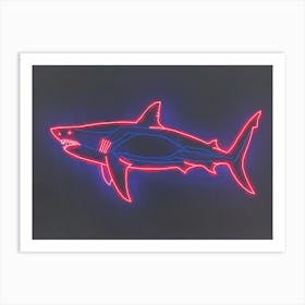 Neon Dark Red Whale Shark 1 Art Print