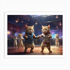 2leonardo Diffusion Xl Cats Dancing In A Space Club Digital Pai 1 Art Print