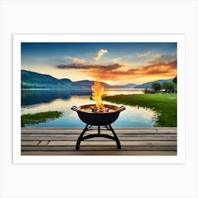 Sunset On The Lake 2 Art Print