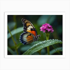 Butterfly On A Flower Art Print