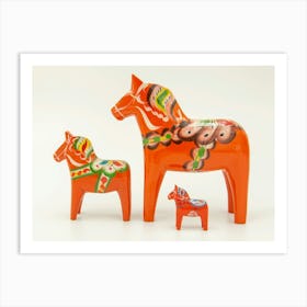 Swedish Dala Horses Red 2  Art Print