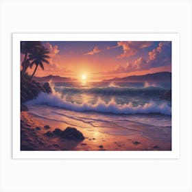 Sunset On The Beach Art Print