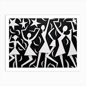 Dance Abstract Black And White 8 Art Print