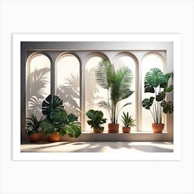 Plants on Narrow Arched Openings Art Print