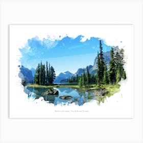 Maligne Lake, Jasper Town & Around, Canada Art Print