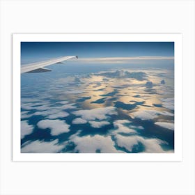 Airplane Wing Over Clouds Art Print