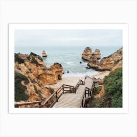 Algarve Beach | Stairs in the beautiful landscape of Portugal Art Print