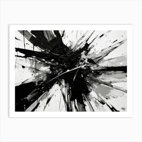 Chaos Abstract Black And White 1 Art Print