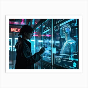 Futuristic Woman In A Futuristic Setting Art Print