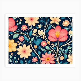 Floral Seamless Pattern Art Print