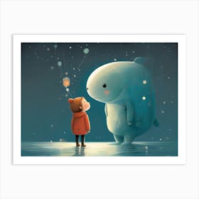 girl Illustration Emotional Conection Art Print