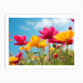 Cosmos Flowers Art Print