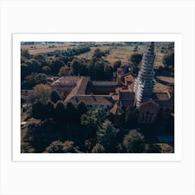 Abbazia di Chiaravalle Poster, Milano, Italia Stampa, Drone fotografico. Art Print