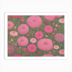 Pink Poppies Gustav Klimt Art Print