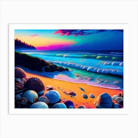 Vibrant beach Art Print